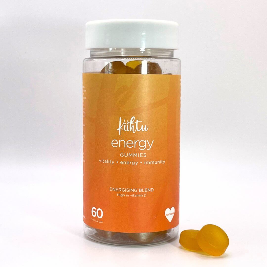 Kiihtu Mango Flavour Energy Gummies for vitality, energy and immunity.  The energising blend is also high in vitamin D